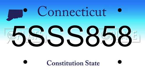 5SSS858 Connecticut License Plate