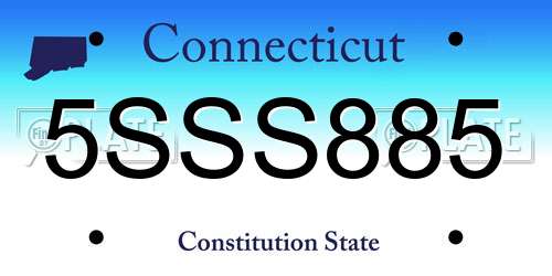 5SSS885 Connecticut License Plate