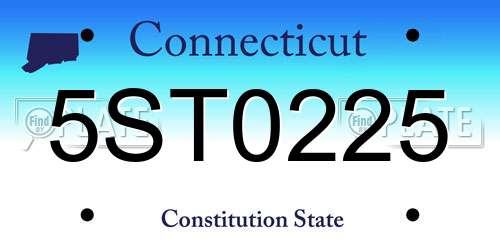 5ST0225 Connecticut License Plate