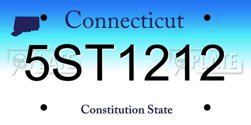 5ST1212 Connecticut License Plate