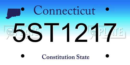 5ST1217 Connecticut License Plate