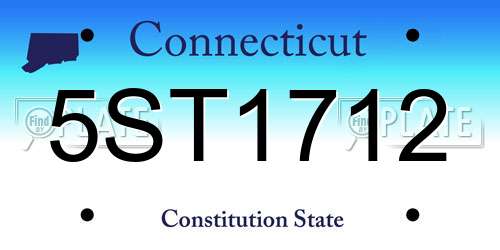 5ST1712 Connecticut License Plate