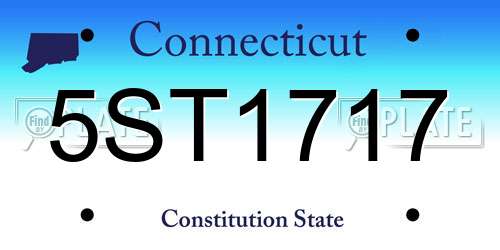 5ST1717 Connecticut License Plate