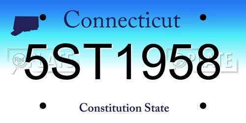 5ST1958 Connecticut License Plate