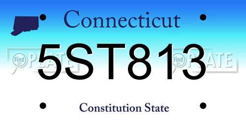 5ST813 Connecticut License Plate
