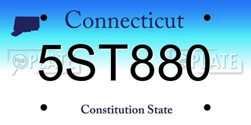 5ST880 Connecticut License Plate