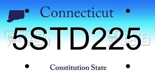 5STD225 Connecticut License Plate