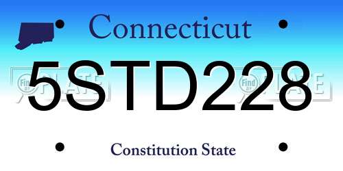 5STD228 Connecticut License Plate