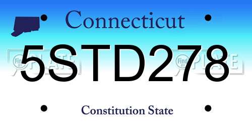 5STD278 Connecticut License Plate