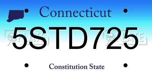 5STD725 Connecticut License Plate