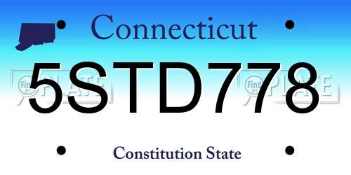 5STD778 Connecticut License Plate