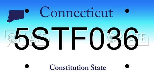 5STF036 Connecticut License Plate