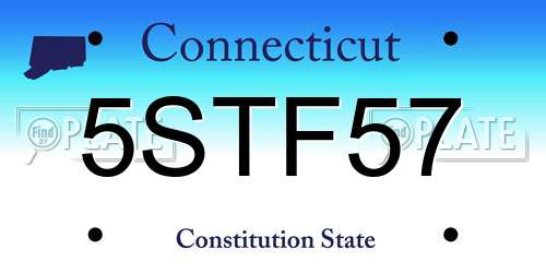 5STF57 Connecticut License Plate