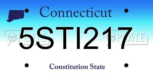 5STI217 Connecticut License Plate