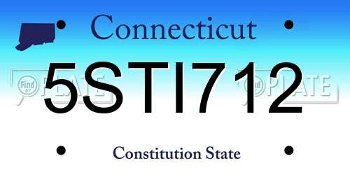 5STI712 Connecticut License Plate