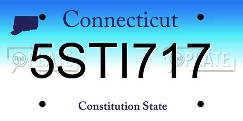 5STI717 Connecticut License Plate