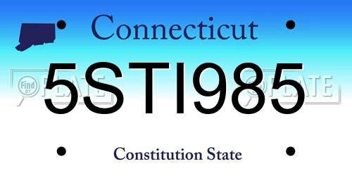 5STI985 Connecticut License Plate