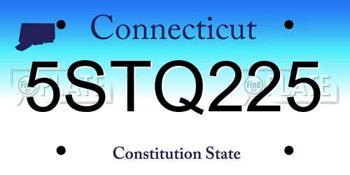 5STQ225 Connecticut License Plate