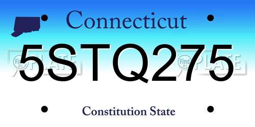 5STQ275 Connecticut License Plate