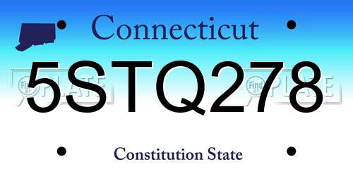 5STQ278 Connecticut License Plate