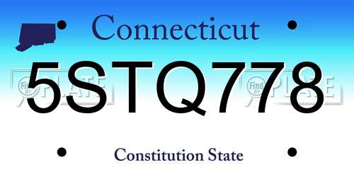 5STQ778 Connecticut License Plate
