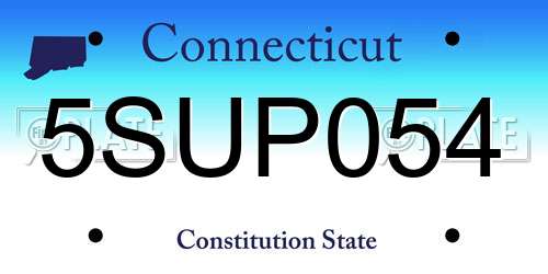 5SUP054 Connecticut License Plate