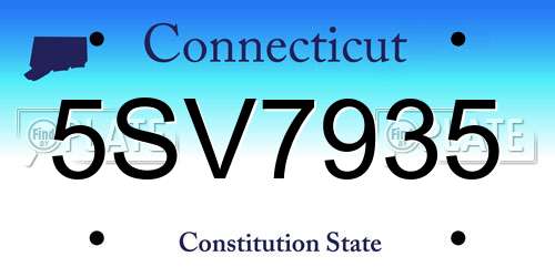 5SV7935 Connecticut License Plate