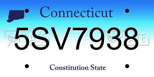 5SV7938 Connecticut License Plate
