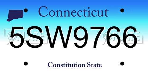5SW9766 Connecticut License Plate