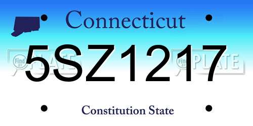 5SZ1217 Connecticut License Plate