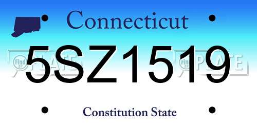5SZ1519 Connecticut License Plate