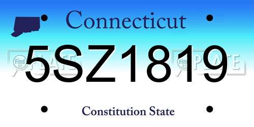5SZ1819 Connecticut License Plate