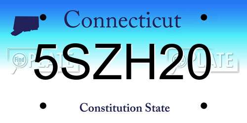5SZH20 Connecticut License Plate