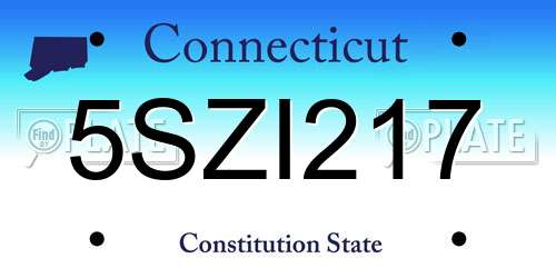 5SZI217 Connecticut License Plate