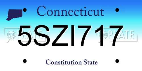 5SZI717 Connecticut License Plate