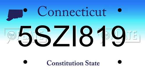 5SZI819 Connecticut License Plate