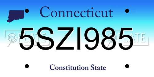 5SZI985 Connecticut License Plate