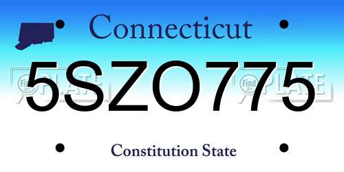 5SZO775 Connecticut License Plate