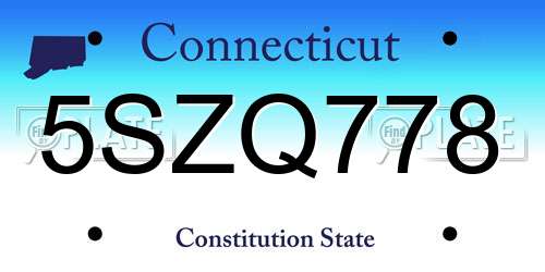 5SZQ778 Connecticut License Plate