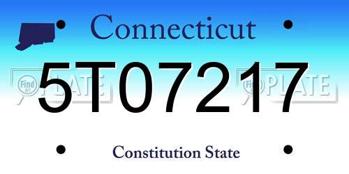 5T07217 Connecticut License Plate