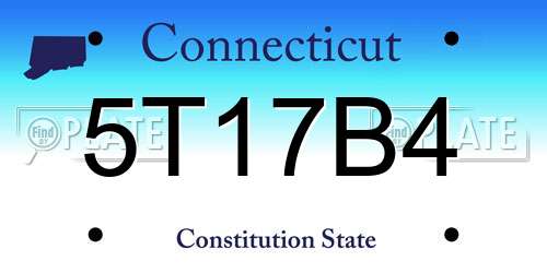 5T17B4 Connecticut License Plate