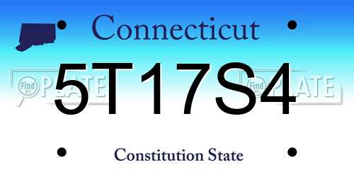 5T17S4 Connecticut License Plate