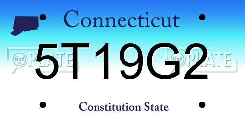 5T19G2 Connecticut License Plate