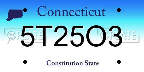 5T25O3 Connecticut License Plate