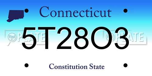5T28O3 Connecticut License Plate