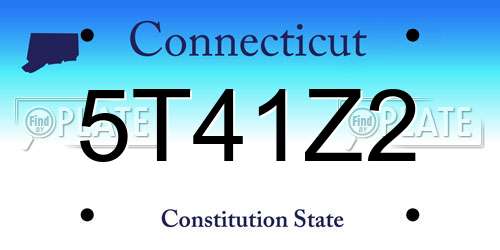 5T41Z2 Connecticut License Plate