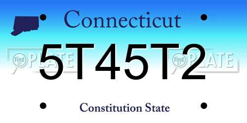 5T45T2 Connecticut License Plate