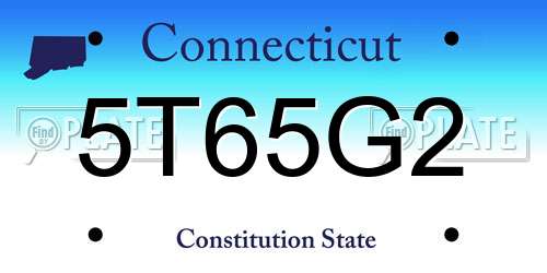 5T65G2 Connecticut License Plate
