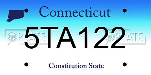 5TA122 Connecticut License Plate