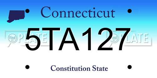 5TA127 Connecticut License Plate